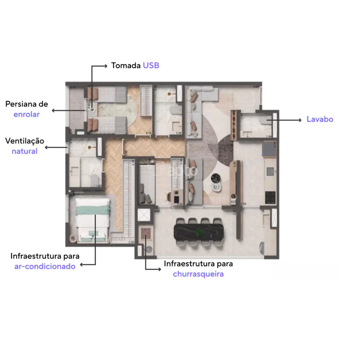 84 m²: 3 quartos sendo 1 suíte Preço de venda sob consulta