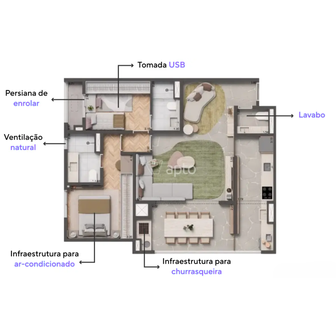 84 m²: 2 quartos Preço de venda sob consulta